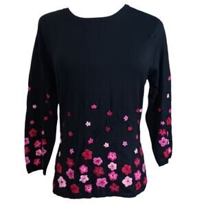 Artsy‎ INC Sweater Top S (READ) Floral Embroidered Cottage Whimsigoth Event